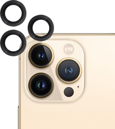 BMAX Camera protector voor iPhone 13 Pro - Lens protector - Screenprotectors camera - Camera lens protector - Beschermglas - Gehard glas - Zwart
