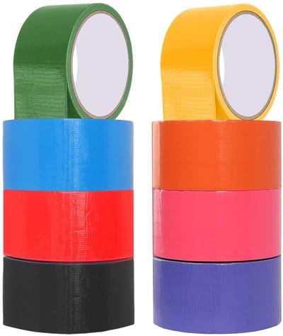 Robuuste, waterdichte plakbandrollen van gekleurde stof, 48 mm × 10 m, voor reparatie, bevestiging en markering, geschikt voor binnen en buiten, Heavy Duty Duct Tape