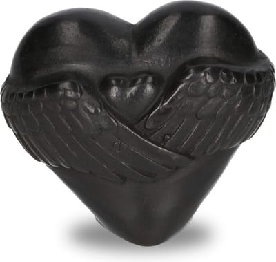URN HARTVORM MET VLEUGELS / BRONS / AS URN / BRONZEN URN/ MINI URN