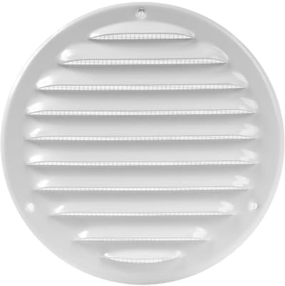 Wit Ventilatierooster Ø 12,5 cm met Geïntegreerd Vlieengaas voor HVAC-systemen