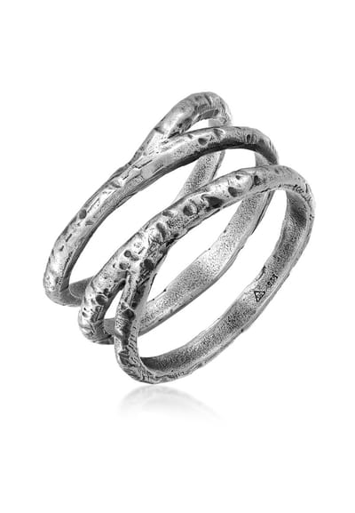 Haze & Glory - Ring - HG HAZE & GLORY - Ring Heren in 925 Sterling Zilver, sieraden mannen, Zilveren ring geoxideerd, Cool, Comes Around Goes Around - Heren
