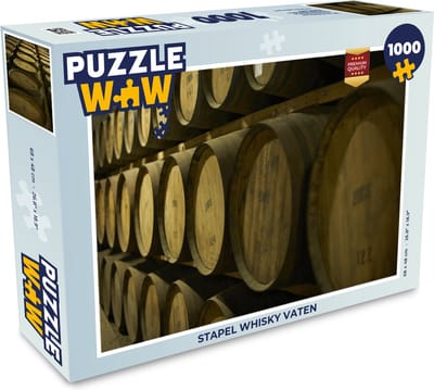 Puzzel Stapel whisky vaten - Legpuzzel - Puzzel 1000 stukjes volwassenen