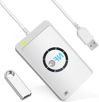 RFID en NFC Lezer en Schrijver met USB, Snelle Contactloze Kaartlezer, ISO14443A/B, 424Kbps, Perfect voor Toegangscontrole en Betalingen