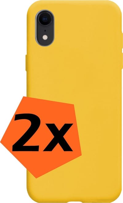Hoes - 2 Stuks - Geschikt voor Apple iPhone XR - Sterk & Shockproof - Case Siliconen - Back Cover - Telefoon Hoes - Geel