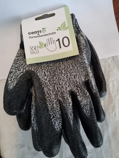 Centi Tuinhandschoenen Profi klasse CAT-2 met maximale bescherming voor Heren zwart