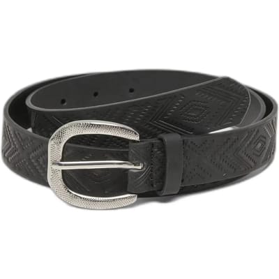 Urban Classics - Leather Imitation Punched Pattern Riem - S/M - Zwart