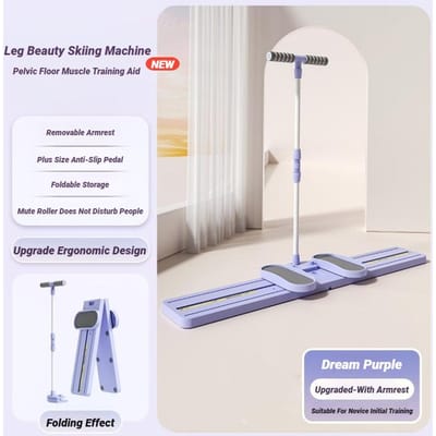 Machine à ski pliable unisexe pour exercices des cuisses Équipement de fitness pour jambes Convient pour salle de sport à domicile violet