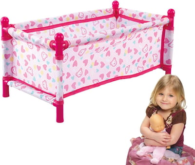 Poppenwieg Kinderen - Poppenbed Speelgoed - Fantasie Spelletjes - Ontwikkelt Verzorging - 45 x 23 cm