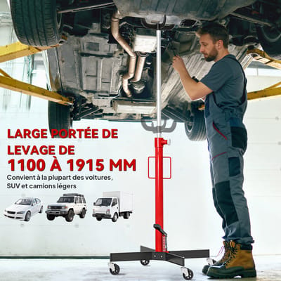 HOMCOM Kriklift - Metaal - 58x58x191,5cm - Rood