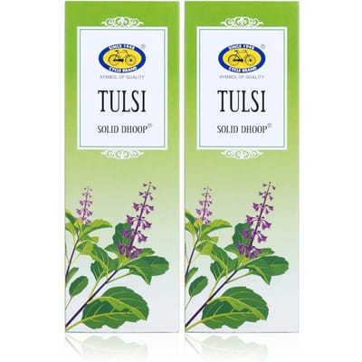 Cycle Pure Tulsi Parfum Bâtonnets d'encens Dhoop Solides Sans Bambou pour Puja (50 Unités, Ensemble de 1) Pack de 2 Écologique beige
