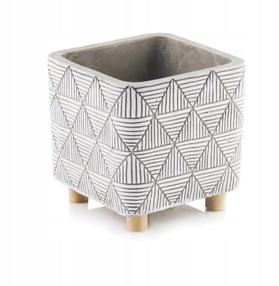 Polnix - Bloempot op Poten - 13 cm - Beton - Grijs - Etno Design