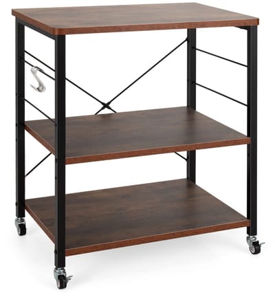 Magnetronkast - Keukenkast - Keukenrek Staand - Ovenkast - Rek - 60 x 40 x 73,5 cm - Organizers - Dubbele Draagplank - Aanrecht Organiser