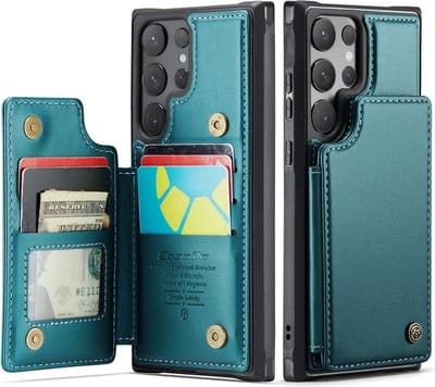 CaseMe Hoesje - Geschikt voor Samsung Galaxy S25 Ultra Hoesje - CaseMe C22 Back Cover met Pasjeshouder - Groen