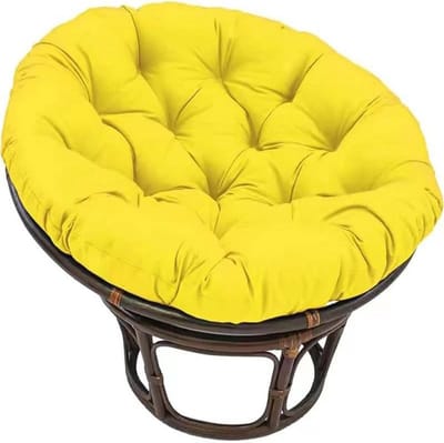 Stoelkussen Rond - Zitkussen - Comfort Vergroten - Zacht Polyester Vulling - 120x120cm - Geel