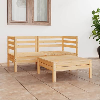 vidaXL - 3-delige - Loungeset - massief - grenenhout