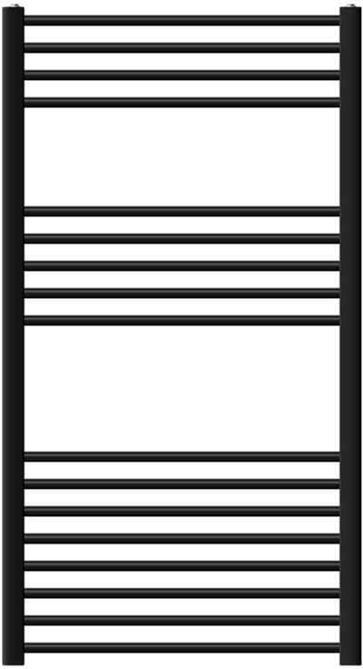 Design badkamerradiator Sahara elektrisch met verwarmingselement 900W 750x1200 mm recht zwart mat zijaansluiting LuxeBath