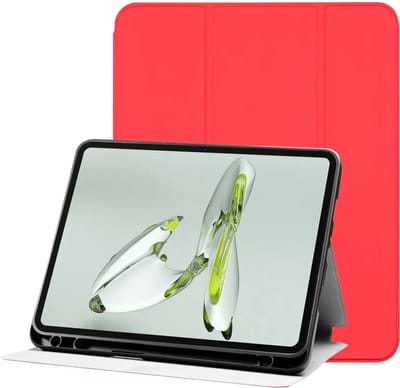 Tablet Hoes Geschikt voor OnePlus Pad Go / Oppo Pad Neo / Air 2 | Luxe Tri-Fold Book Case | Kunst Leren Bescherm Hoes | Standaard Functie | Rood