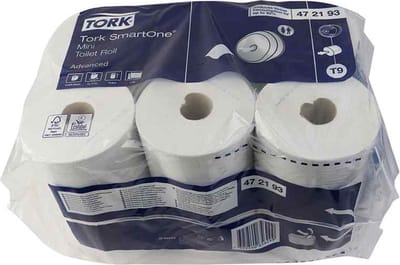 Tork SmartOne® Mini Toiletpapier, 2 laags, wit T9, 111,6mtr/13,4cm, 12 rol (472193)