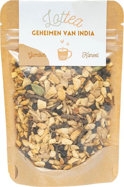 Lottea Geheimen van India thee 55 Gram Stazak - verse thee, kruidenthee, chai thee, thee cadeau, thee geschenk, thee cadeautje