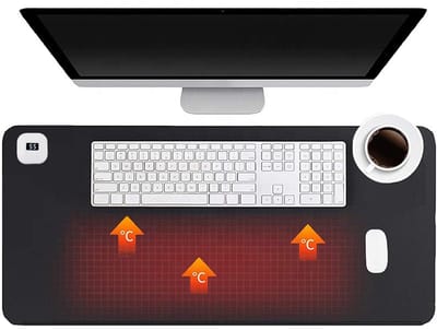 muismat, XXL gaming muismat met functie, verwarmde bureauonderlegger met 6 warmtestanden, 3 uur timer, grote muismat voor laptop, pc, kantoor, 80 x 33 cm