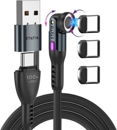 Statik 360 Pro - oplaadkabel 2.0 - USB-C Only - 3m - 100 W - Black