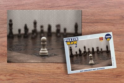 Puzzel Wit verliest met schaken - Legpuzzel - Puzzel 1000 stukjes volwassenen