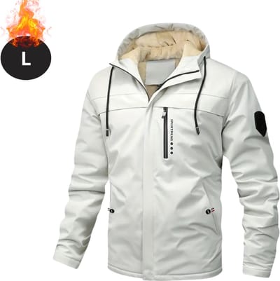 Livano Winterjas - Fleecejack Heren - Winter - Volwassen - Stijlvol - Met Capuchon - Beige - L