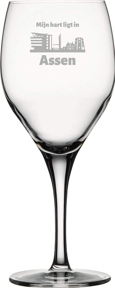 Gegraveerde witte wijnglas 34cl Assen