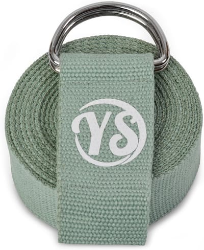 Yogariem Verstelbaar - Fitness Band - Flexibiliteit Verbeteren - Extra Lange Duurzame Katoen - 25 Meter - Sage Groen