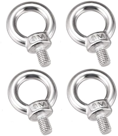 4 Stuks M8 Lifting Eye Bolts van 304 RVS, Draagringen voor Hijsen en Engineering Toepassingen, Ideaal voor Diverse Lifting Projecten en Apparatuur