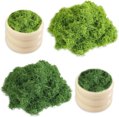Decoratieve Kunstmos 200g in Donkergroen en Lichtgroen voor DIY Projecten, Kerstdecoratie en Modelbouw