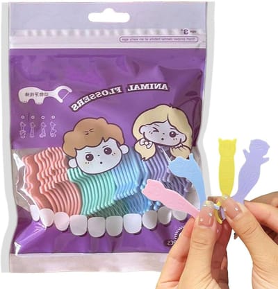 Tandenstokers - Floss picks - Mondhygiëne - Diervormig ontwerp - 40 Stuks - Multicolor
