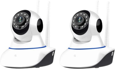 Set van 2 Draadloze HD WiFi Beveiligingscamera's Binnen met Nachtzicht en Bewegingssensor
