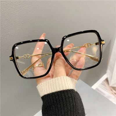 Trendy Oversized Anti-blauw Bril Vintage Dames Duurzaam Metaal Metaal Brilmontuur Montuur Bril Trend Op sterkte Computerbril Retro