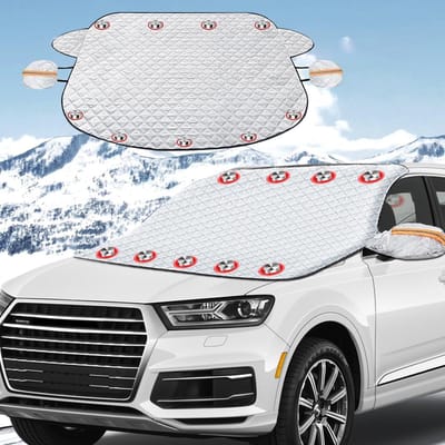 Voorruitafdekking auto voorruitafdekking, voorruitafdekking, zonwering auto voorruit auto voorruit cover met 9 magnetische bevestiging zijspiegelafdekking tegen sneeuw