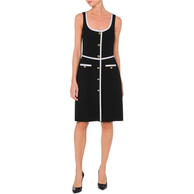 Moschino Gold Heart Buttons Dress Black Size: 40 | Midi Dresses Outlet | Dames | Zwart