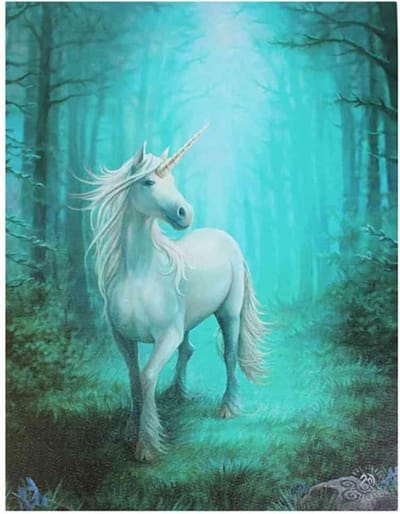 Anne Stokes canvas schilderij Forest Unicorn