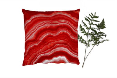 Sierkussens - Kussentjes Woonkamer - 40x40 cm - Agaat - Rood - Edelsteen - Abstract