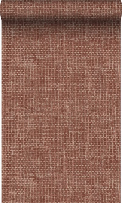 Origin Wallcoverings behang geweven linnenstructuur roodbruin - 50 x 900 cm - 348051