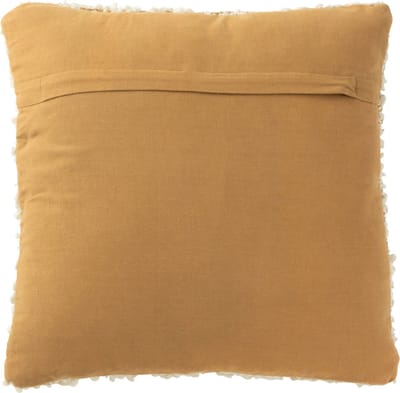 J-Line kussen vierkant bouclé - katoen/polyester - camel/creme