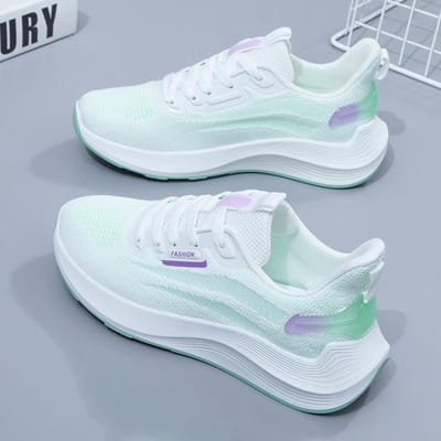 Nieuwe Dames Casual Schoenen Zachte Zool Sneakers Zomer Nieuw Ademend Mesh Vrouwelijke Studenten Dames Hardloopschoenen 40 white