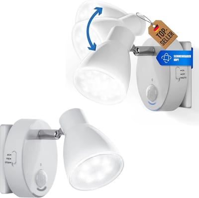 Set van 2 LED Nachtlampjes met Bewegingssensor voor Stopcontact - Automatisch Oriëntatielicht in Wit