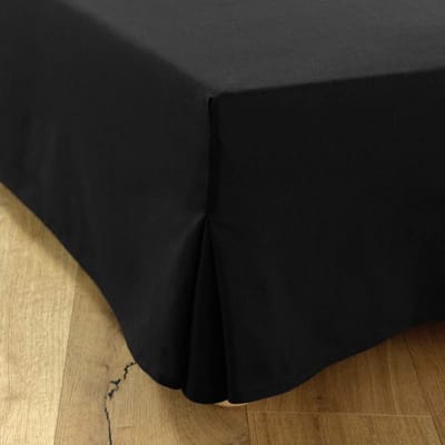 Zwarte Bedskirt 90x200 cm - 4 Zijden met een Hoogte van 30 cm