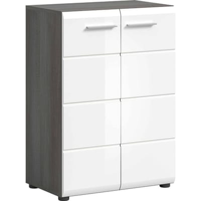 Salsa ladekast wit hoogglans MDF TZ rook zilver NB - 37x60x85cm