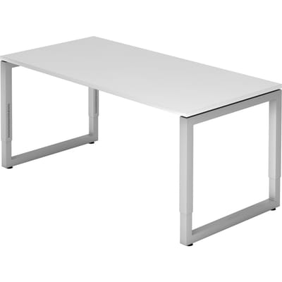 REGO 16 S | Bureau - 160 x 80 Tafelhoogte I In hoogte verstelbaar Wit/Zilver