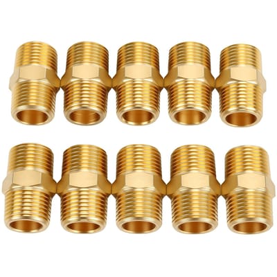 10 Pièces Raccord Mâle 3/8 Pouce NPT Mâle Té Hexagonal en Laiton Connecteur de Tuyau pour Réparation de Fuites Rénovation de Salle de Bain