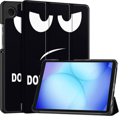 Hoesje - Geschikt voor Samsung Galaxy Tab A11 / A9 - Dun & Stevig - Hardcover Book Case - Trifold Bookcase Hoes - Hard Cover - Tablethoes - Don't Touch Me