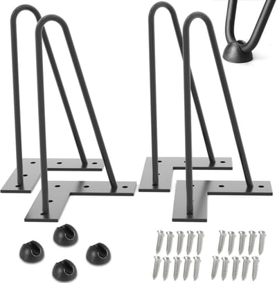 Metalen tafelpoten 30 cm - 4 stuks voor creatief knutselen - Geschikt voor salontafels en eettafels