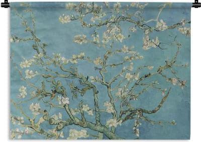 Wandkleed - Wanddoek - Amandelbloesem - Van Gogh - Kunst - Bloemen - 120x90 cm - Wandtapijt