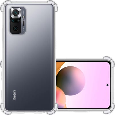 Hoesje - Geschikt voor Xiaomi Redmi Note 10 Pro - Sterk & Shockproof - Siliconen Case - Back Cover - Telefoon Hoes Shock Proof - Transparant